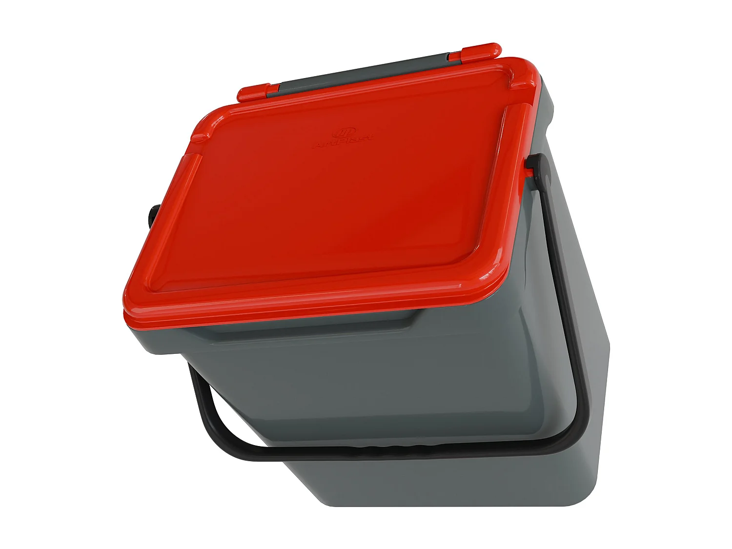 Foscas prullenbak, inhoud 37 l gemaakt in Italië, 40x31x39h cm rood, afvalcontainer, een afvalbak