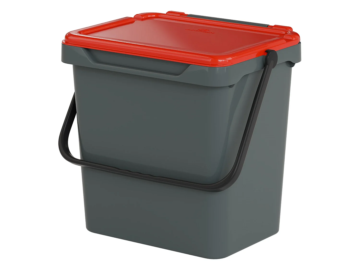 Caixote do lixo Foscas, Capacidade 37 lt Fabricado em Itália, 40x31x39h cm Vermelho, Contentor para resíduos, um cesto