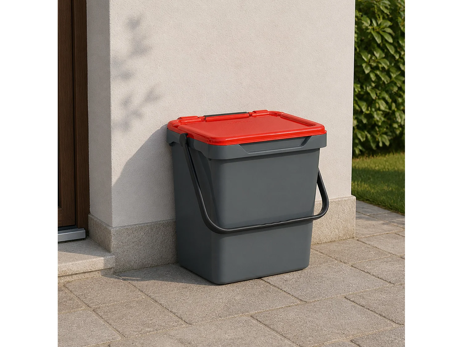 Caixote do lixo Foscas, Capacidade 37 lt Fabricado em Itália, 40x31x39h cm Vermelho, Contentor para resíduos, um cesto