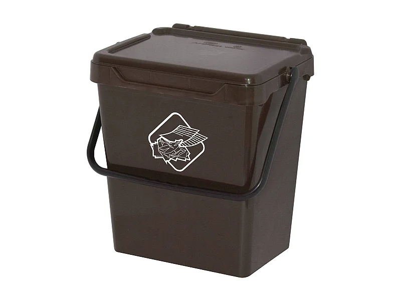 Dbertolacc Cubo de Basura, Papelera, Papelera de Reciclaje, Papelera, 100% Made in Italy, 40x31h39 cm, Marrón