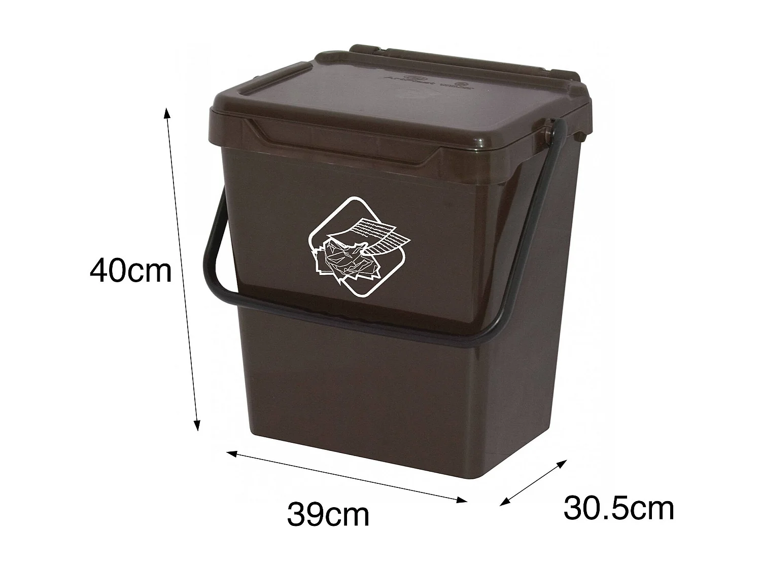 Poubelle Stavelot, poubelle, poubelle de recyclage, poubelle, 100% Made in Italy, 40x31h39 cm, Marron