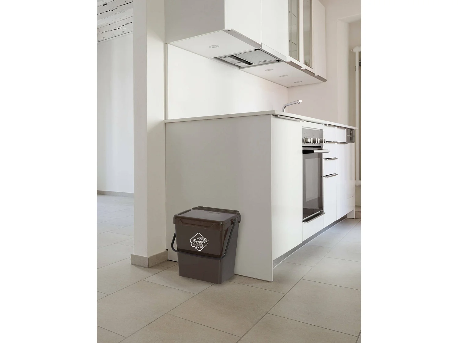 Poubelle Stavelot, poubelle, poubelle de recyclage, poubelle, 100% Made in Italy, 40x31h39 cm, Marron