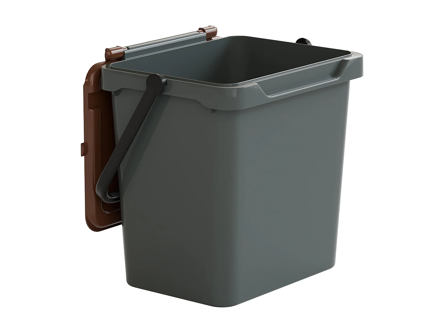 Foscas prullenbak, inhoud 36 l, gemaakt in Italië, 40x31x39h cm bruin, afvalcontainer, een afvalbak