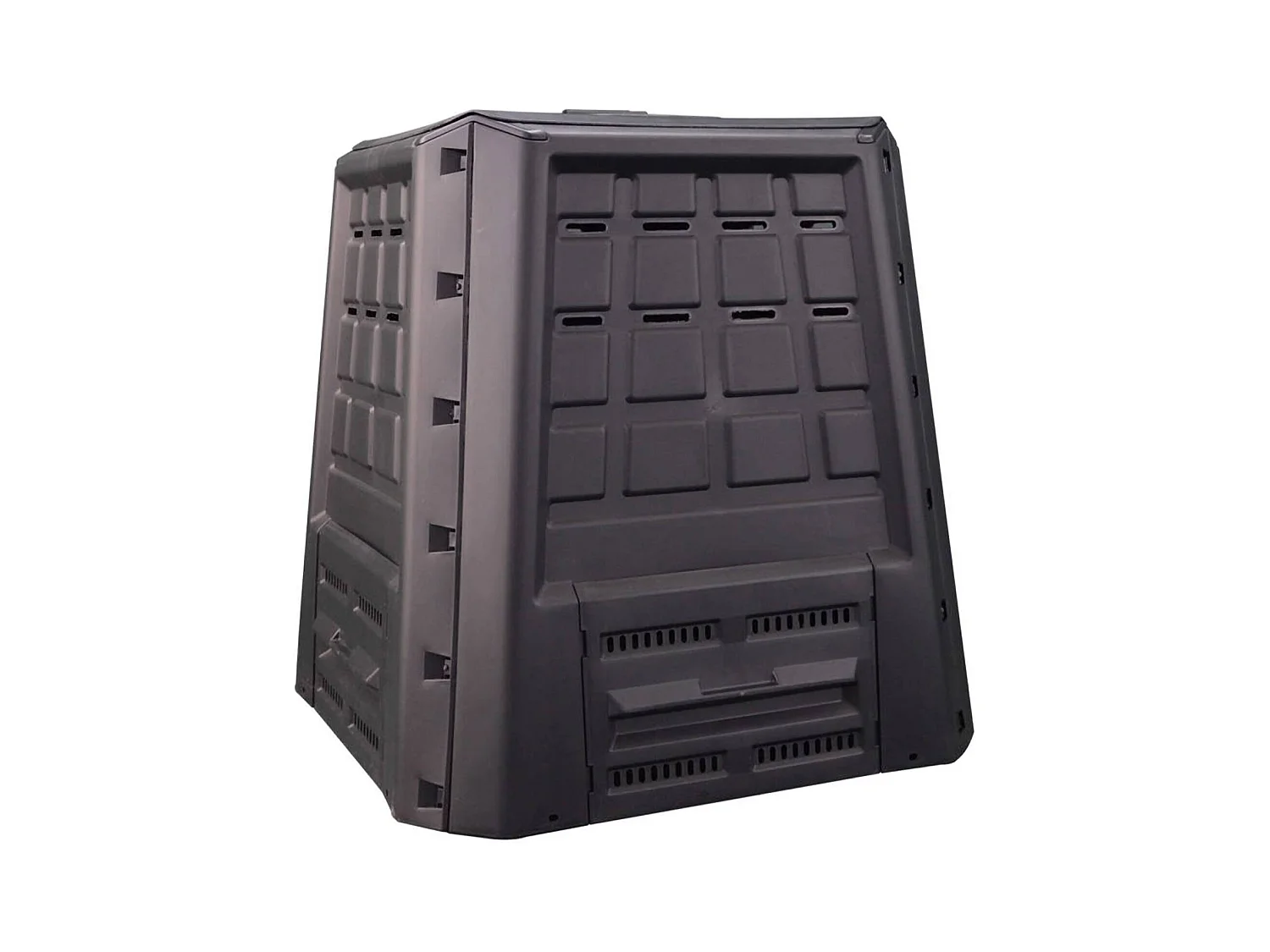 Poubelle Herne, Composteur de jardin, Conteneur pour compostage domestique, 100% Made in Italy, 80x80h82 cm, Anthracite