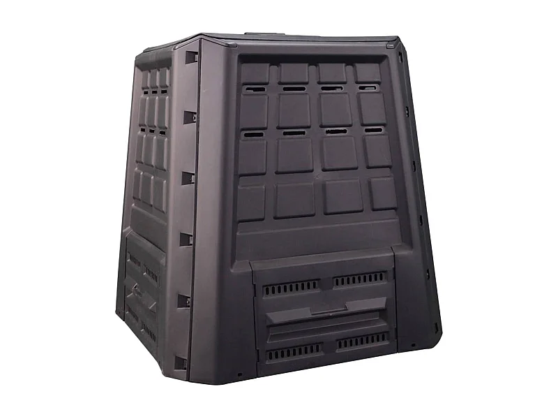 Poubelle Herne, Composteur de jardin, Conteneur pour compostage domestique, 100% Made in Italy, 80x80h82 cm, Anthracite