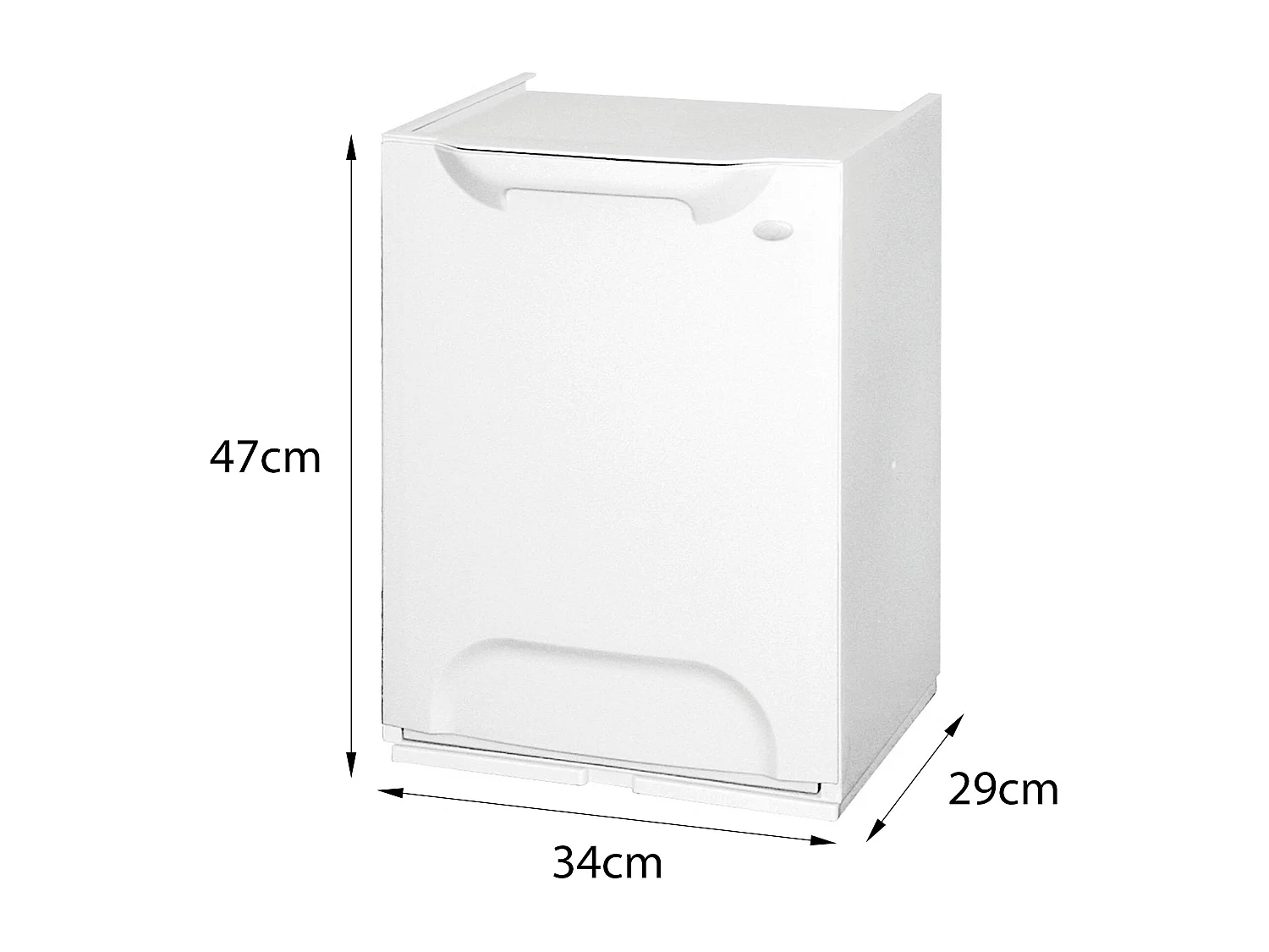 Poubelle Antoing, poubelle, poubelle de recyclage, poubelle, 100% Made in Italy, 34x29h47 cm, Blanc
