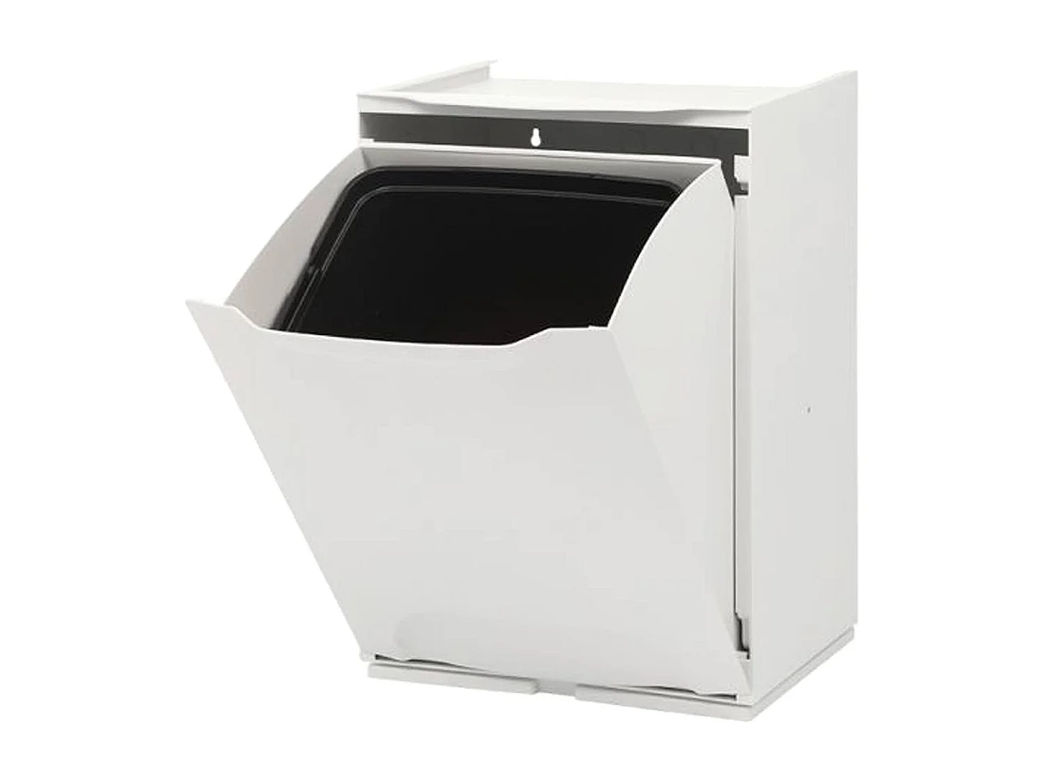 Poubelle Antoing, poubelle, poubelle de recyclage, poubelle, 100% Made in Italy, 34x29h47 cm, Blanc