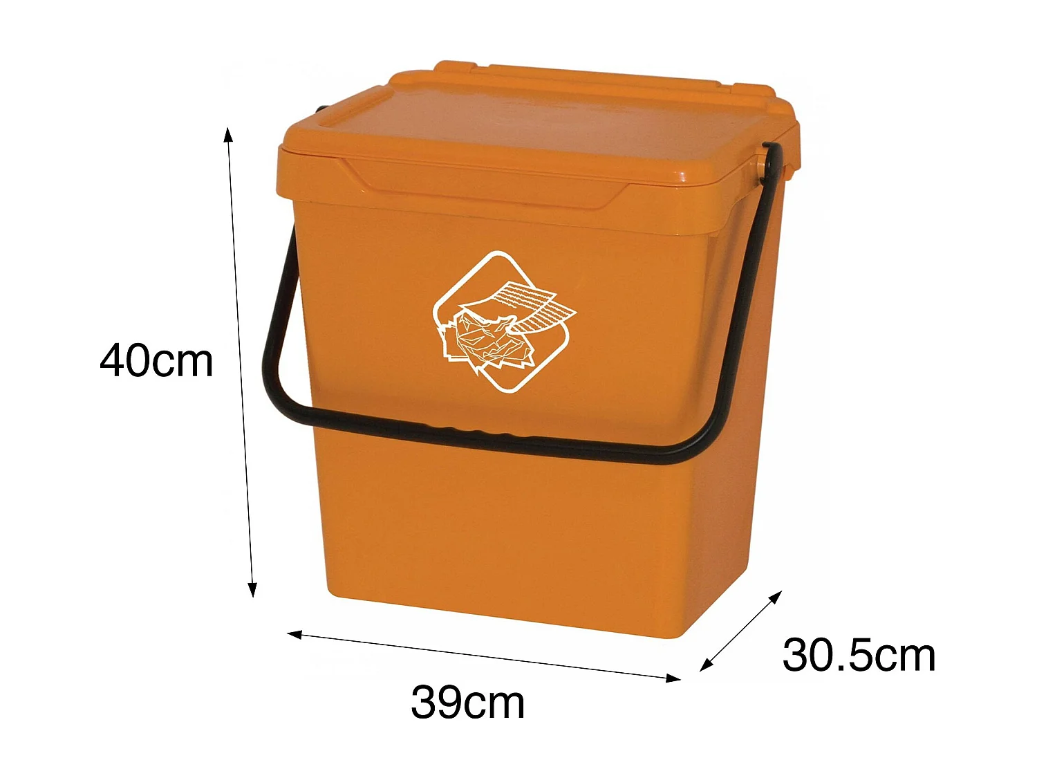 Poubelle Stavelot, poubelle, poubelle de recyclage, poubelle, 100% Made in Italy, 40x31h39 cm, Jaune