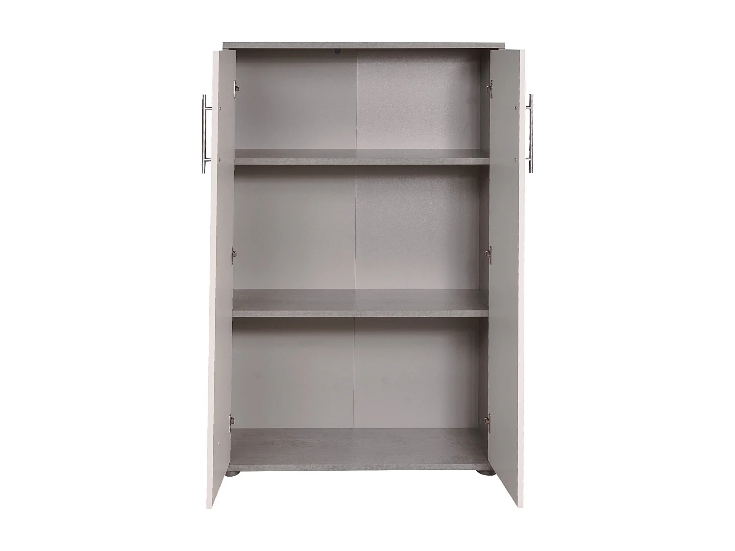 Armoire polyvalente à 2 portes Cambrils, Armoire auxiliaire, Armoire à chaussures, Bibliothèque multifonction avec 2 portes, 79x34h118 cm, Ciment et Blanc