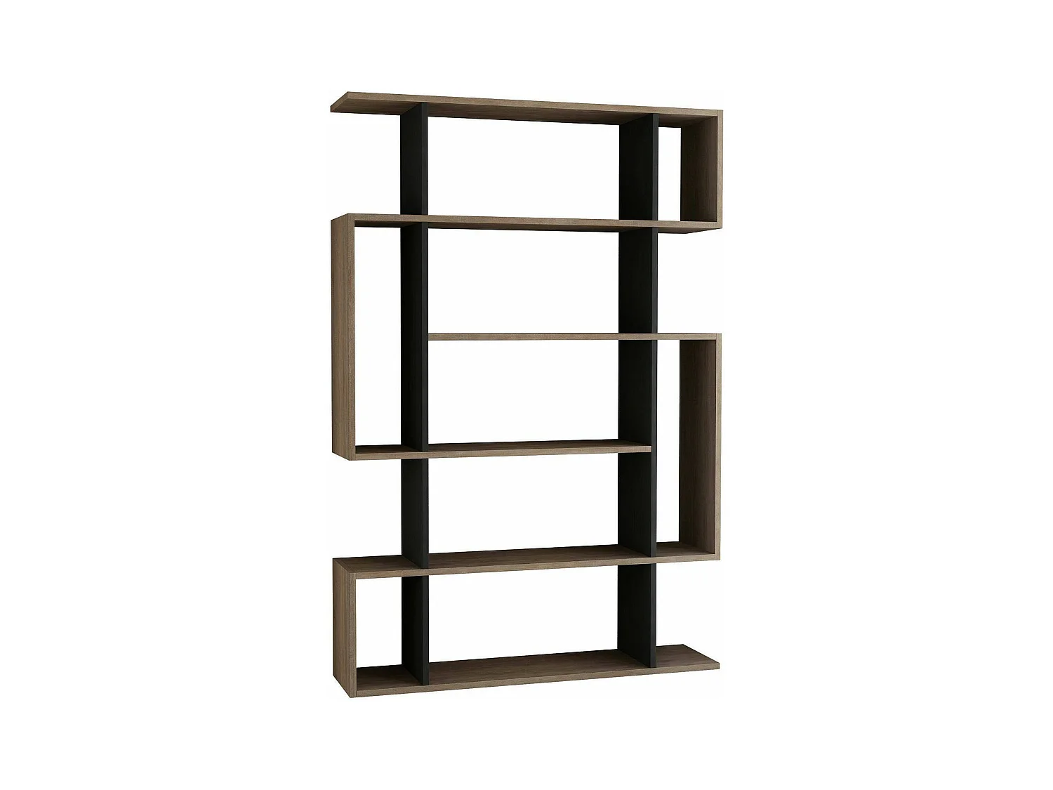 Daba Boekenkast, Kantoor Plank, Boekenkast, Bibliotheek, 110x26h161 cm, Eiken en Antraciet