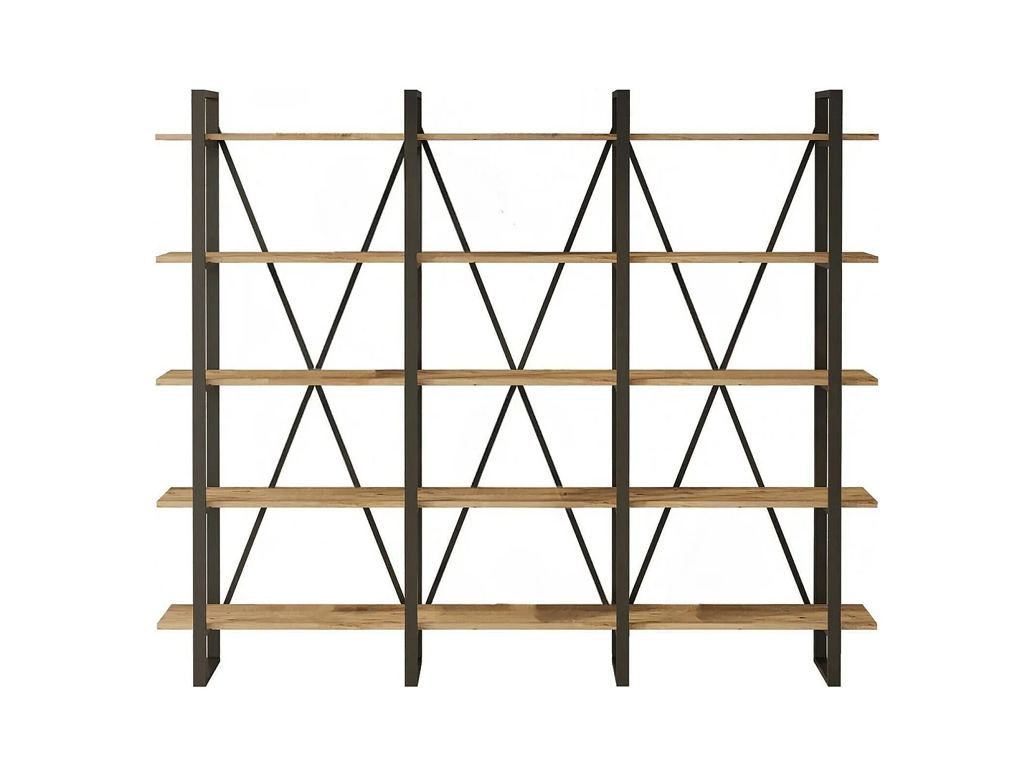 Dangelin Boekenkast, Kantoorplank, Boekenkast, Bibliotheek, 220x34h180 cm, Eik