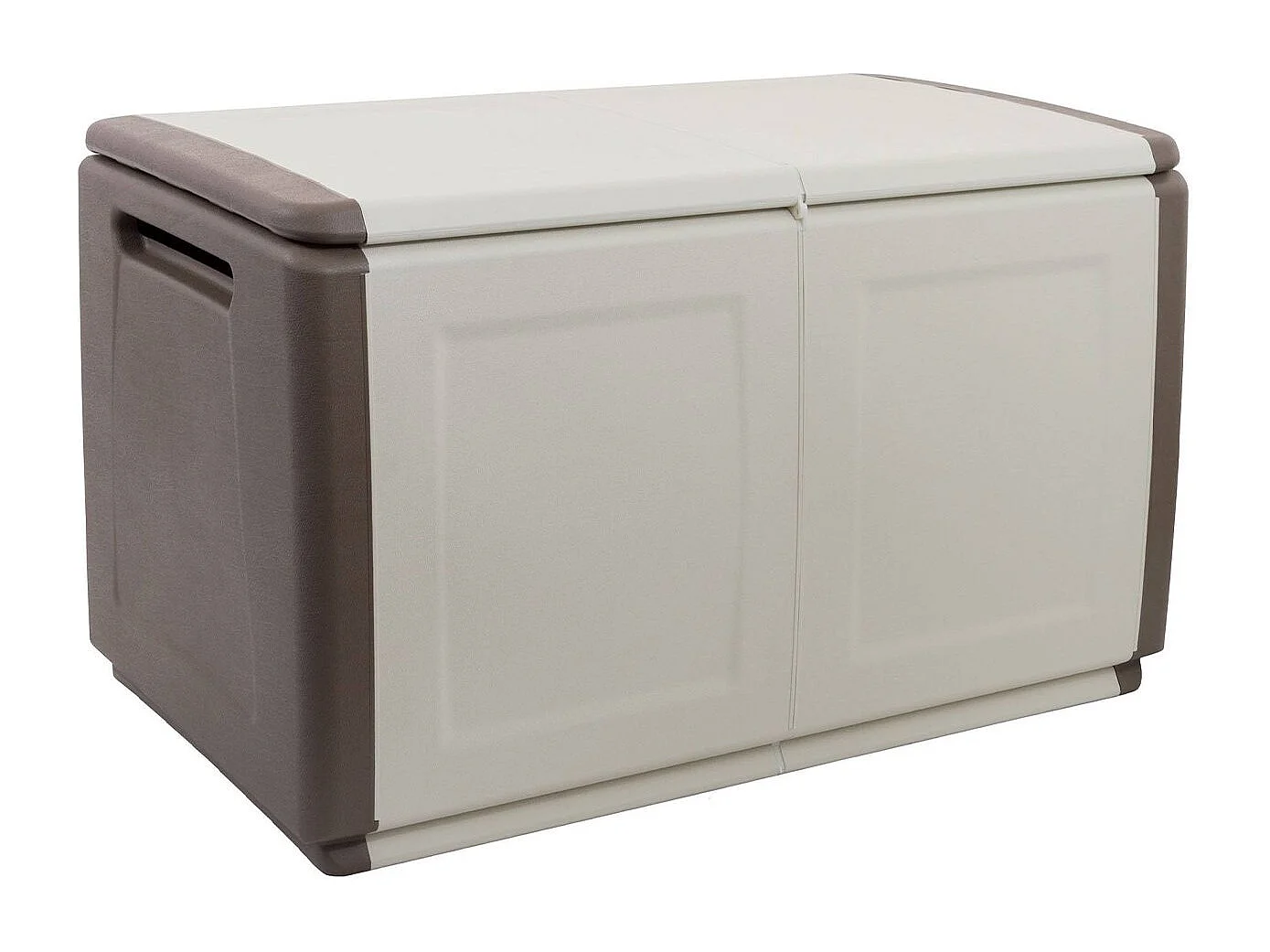Coffre Brakel, Coffre polyvalent, Coffre de rangement, Boîte de rangement, 100% Made in Italy, 96x53h57 cm, Beige et Marron