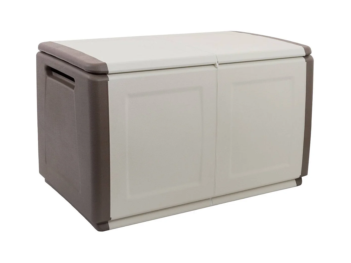 Daltomar-Koffer, Mehrzwecktruhe, Aufbewahrungskoffer, Aufbewahrungsbox, 100 % Made in Italy, 96 x 53 x 57 cm, Beige und Braun