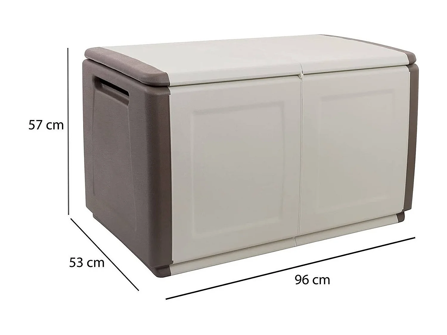 Baú Daltomar, Cofre multiusos, Baú de recipiente, Caixa de armazenamento, 100% Made in Italy, 96x53h57 cm, Bege e Castanho