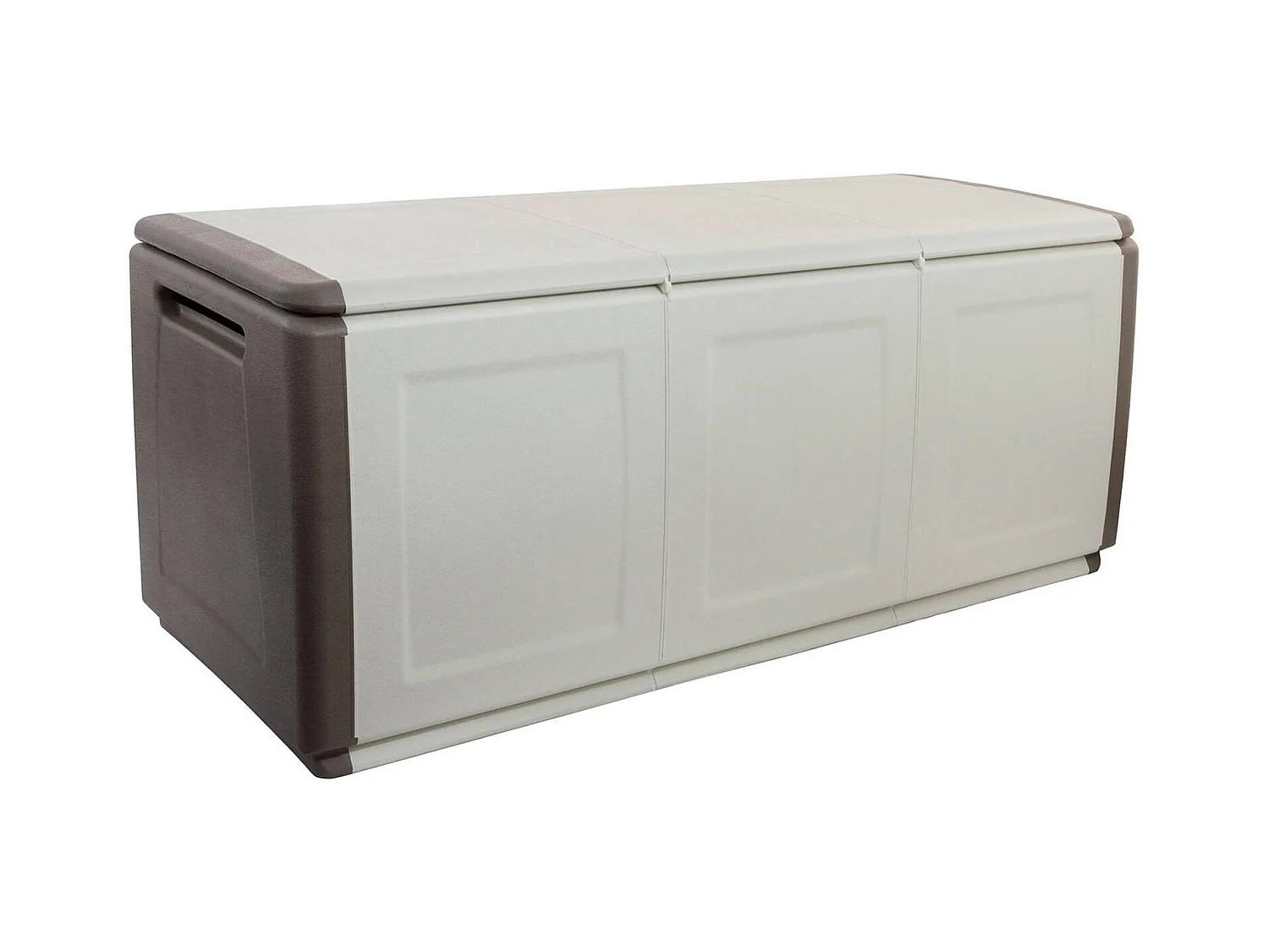 Malle Zele, Coffre polyvalent, Coffre de rangement, Boîte de rangement, 100% Made in Italy, 138x53h57 cm, Beige et Marron