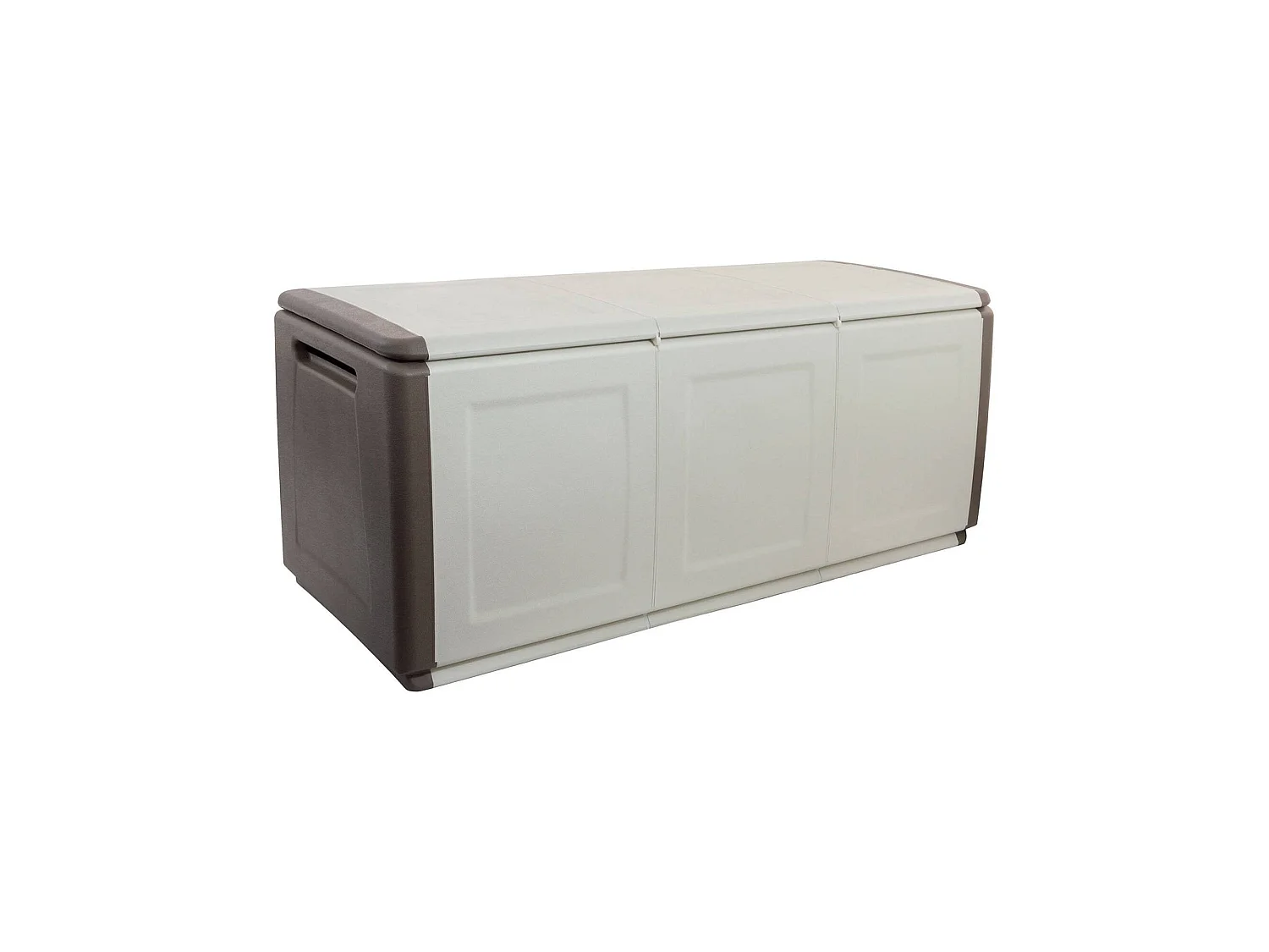 Malle Zele, Coffre polyvalent, Coffre de rangement, Boîte de rangement, 100% Made in Italy, 138x53h57 cm, Beige et Marron