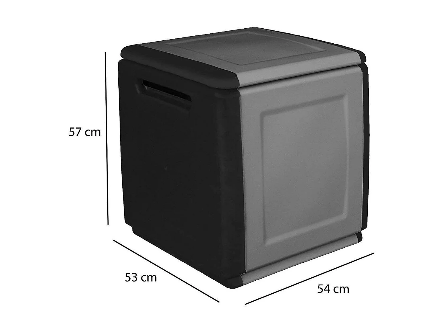 Baule Azziuro, Resistente ai Raggi uv Impermeabile Made in Italy, 53x54x57h cm Grigio Chiaro