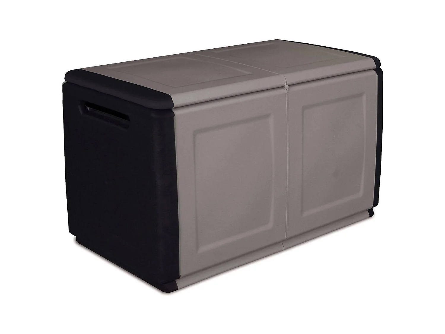 Coffre Brakel, Coffre polyvalent, Coffre de rangement, Boîte de rangement, 100% Made in Italy, 96x53h57 cm, Gris clair et noir
