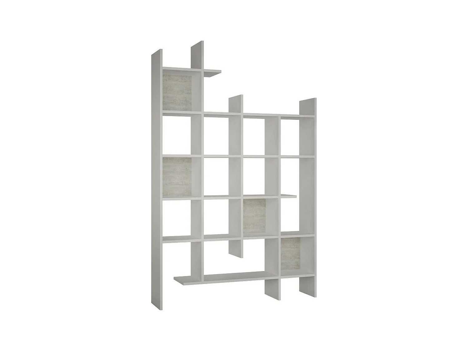 Bibliothèque Chertan, Etagère de bureau, Porte-livre mobile, Librairie, 122x26h188 cm, Blanc