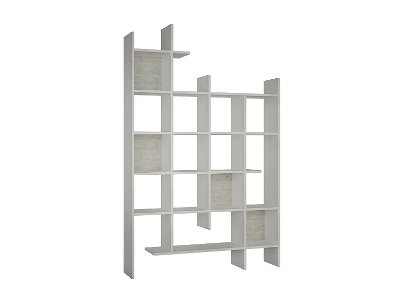 Bibliothèque Chertan, Etagère de bureau, Porte-livre mobile, Librairie, 122x26h188 cm, Blanc