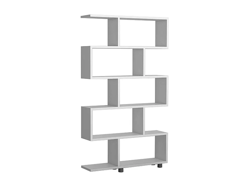 Bibliothèque Hamal, Etagère de bureau, Porte-livre mobile, Librairie, 90x20h156 cm, Blanc