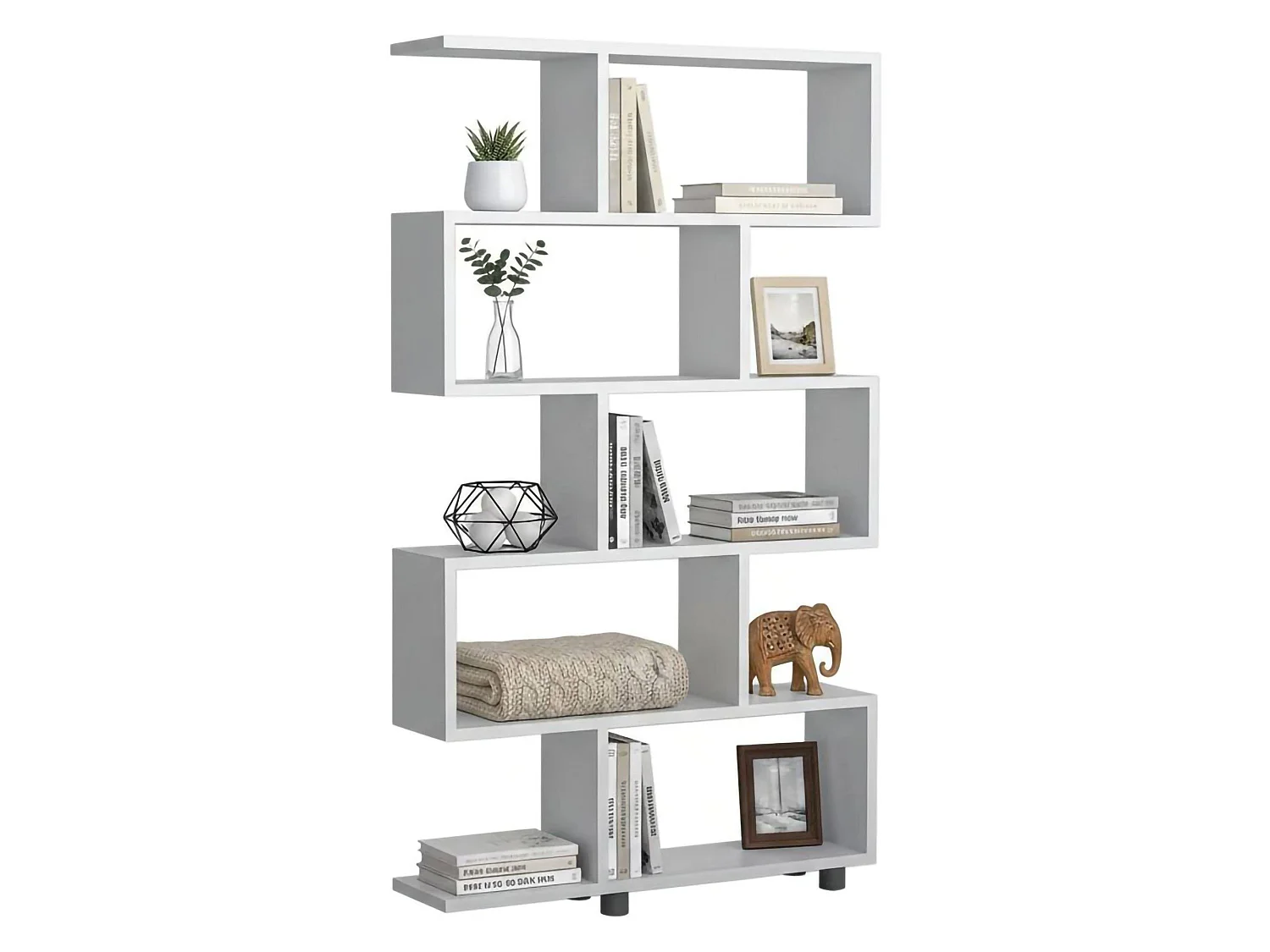 Dmarasch Boekenkast, Boekenplank, Boekenkast, Bibliotheek, 90x20h156 cm, Wit