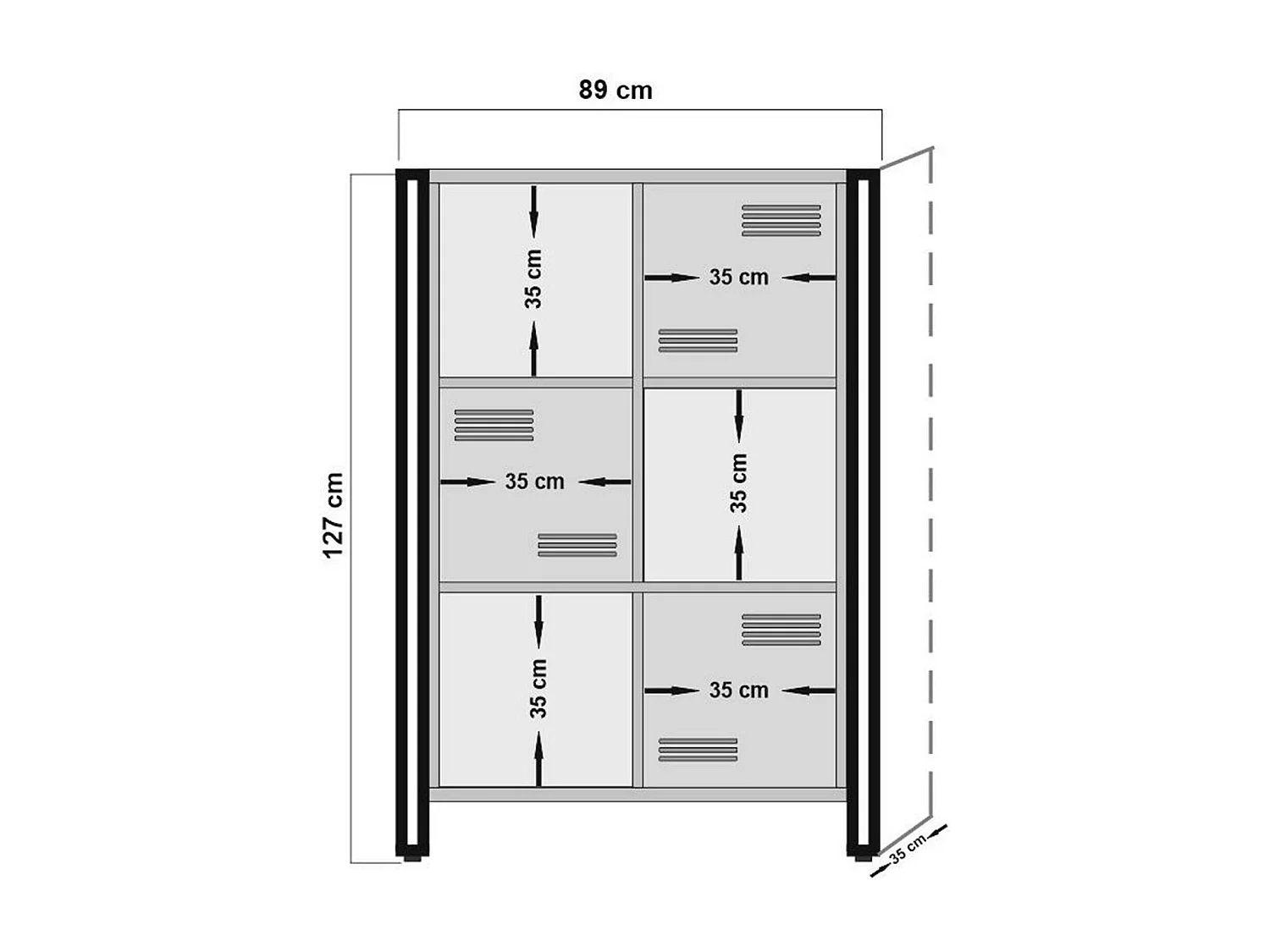 Bibliothèque Orion, Etagère de bureau, Porte-livre mobile, Librairie, 89x35h127 cm, Chêne et Noir