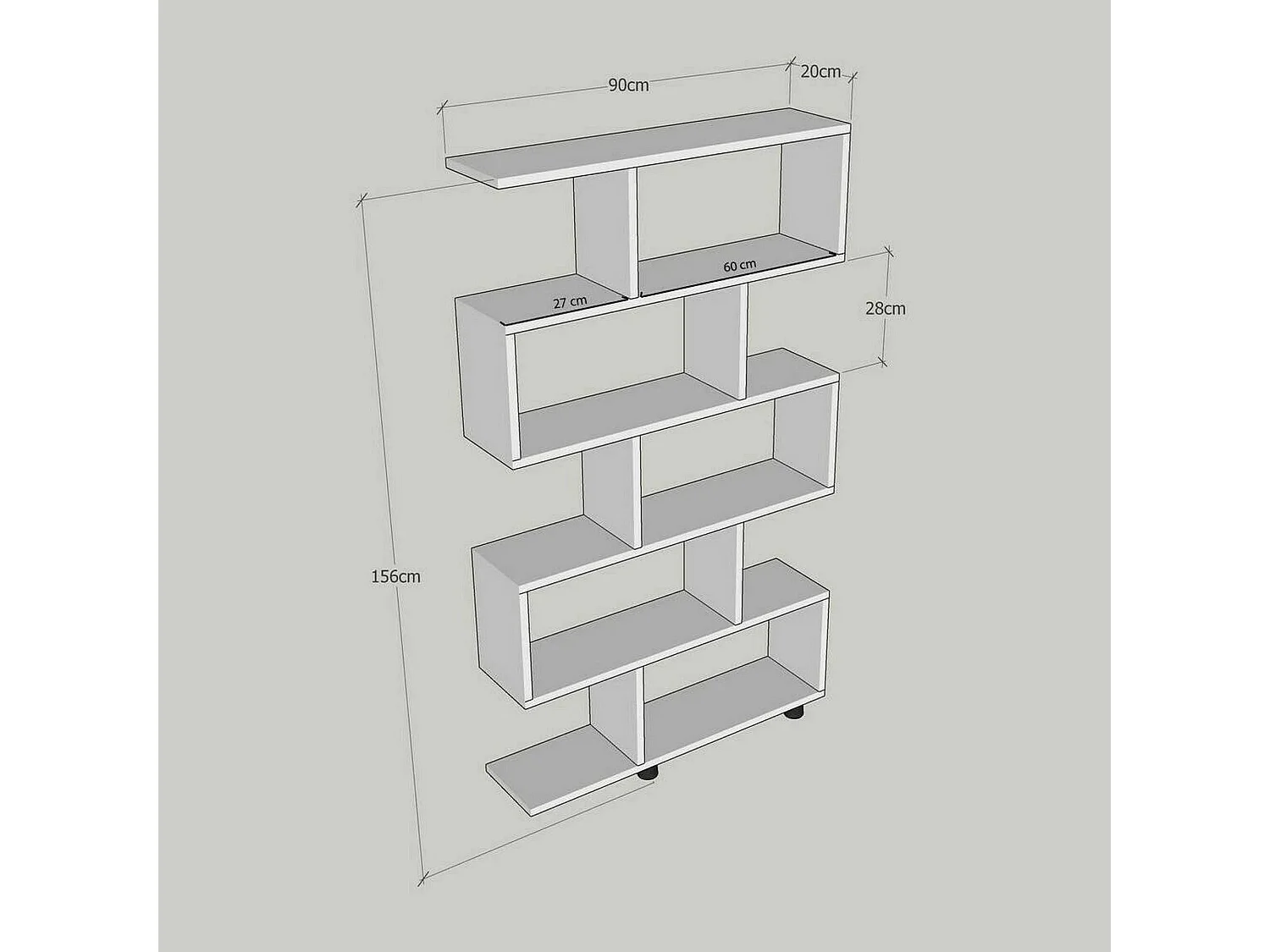 Bibliothèque Hamal, Etagère de bureau, Porte-livre mobile, Librairie, 90x20h156 cm, Chêne