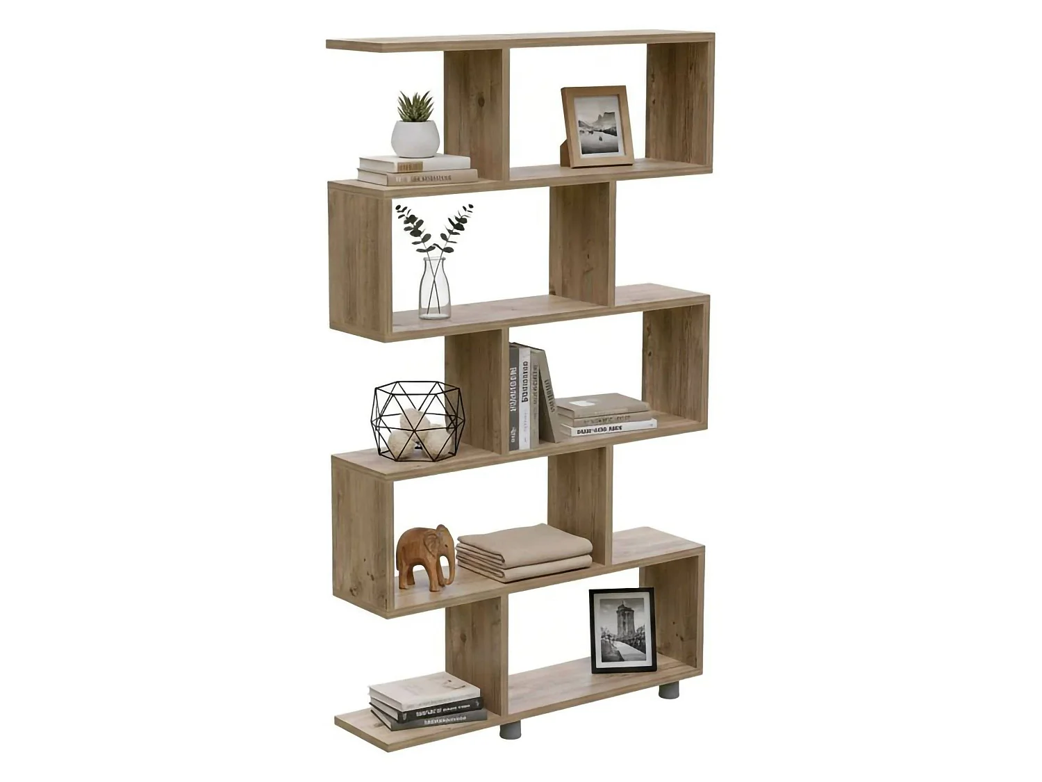 Dmarasch boekenkast, kantoorplank, boekenkast, bibliotheek, 90x20h156 cm, eik