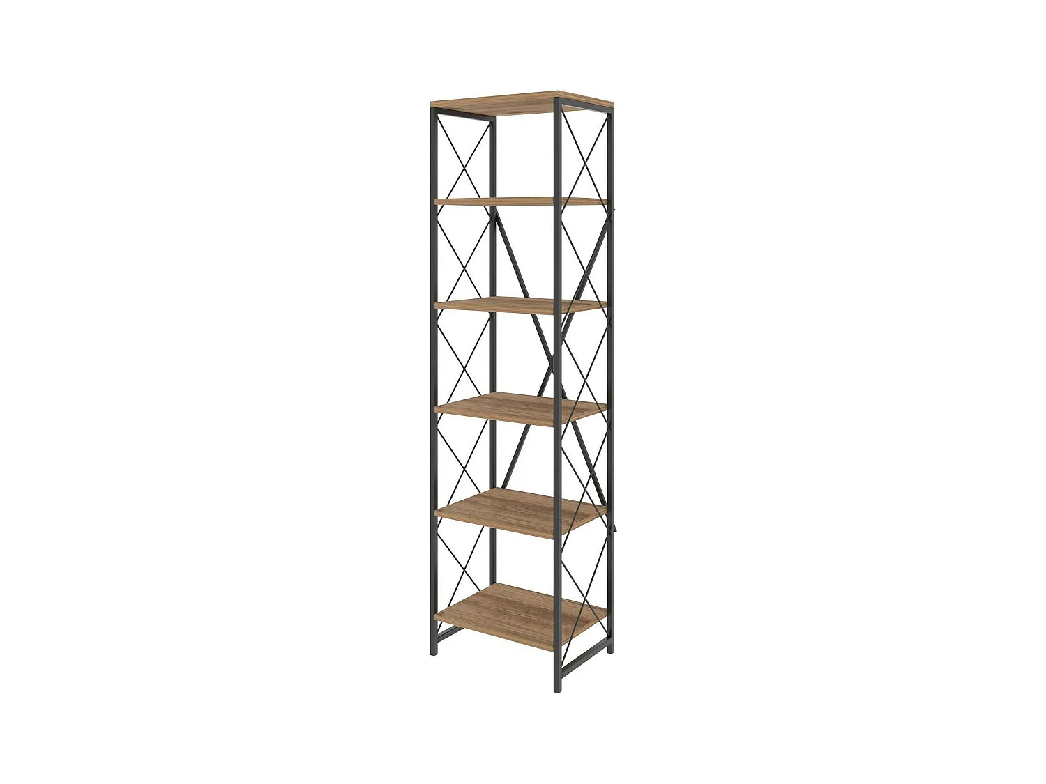 Dpoll-boekenkast, kantoorplank, boekenkast, bibliotheek, 50x30h180 cm, eik en zwart