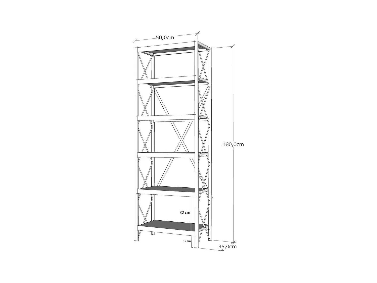 Estante para libros Dpoll, Estante de oficina, Porta libros móvil, Biblioteca, 50x30h180 cm, Roble y Negro