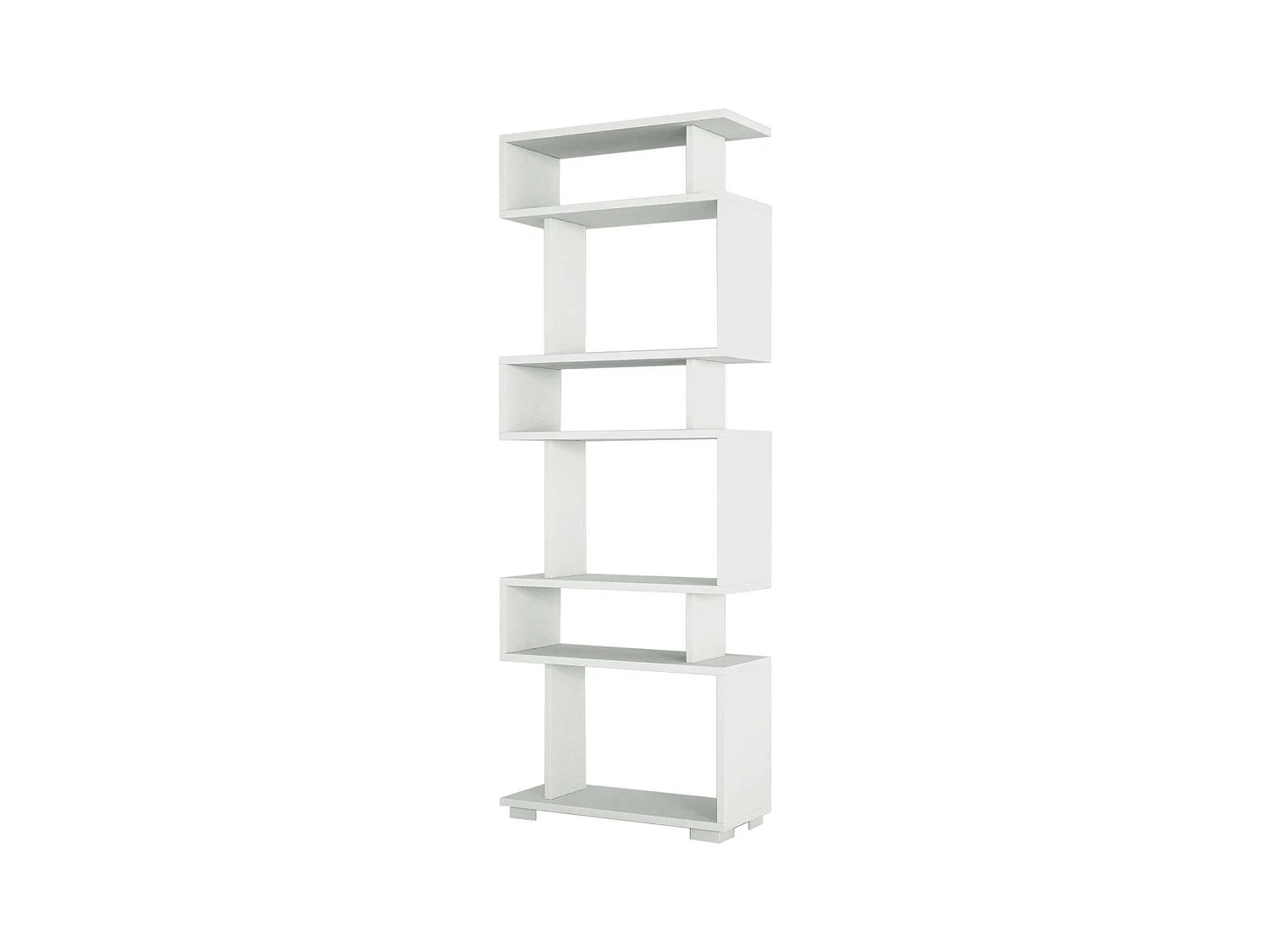 Bibliothèque Panopea, Etagère de bureau, Porte-livre mobile, Librairie, 60x20h165 cm, Blanc
