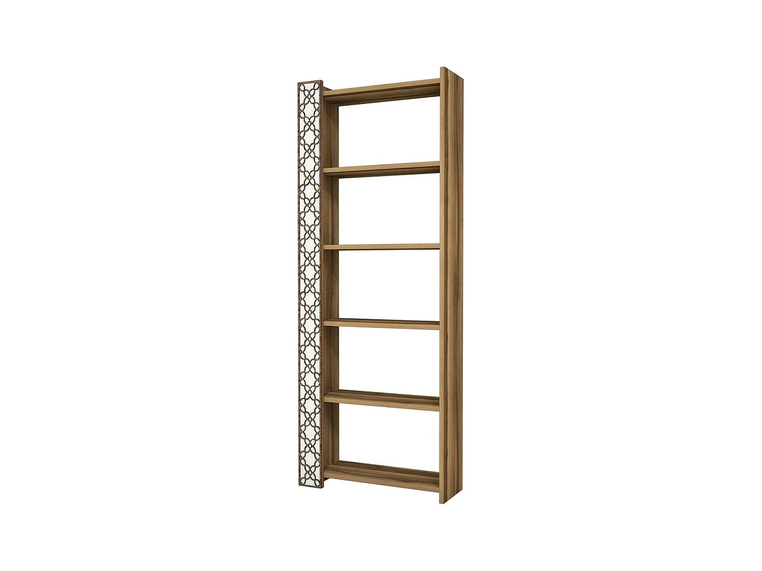 Estante Destéve, Estante de Escritório, Estante de Livros, Biblioteca, 65x24h170 cm, Nogueira e Branco