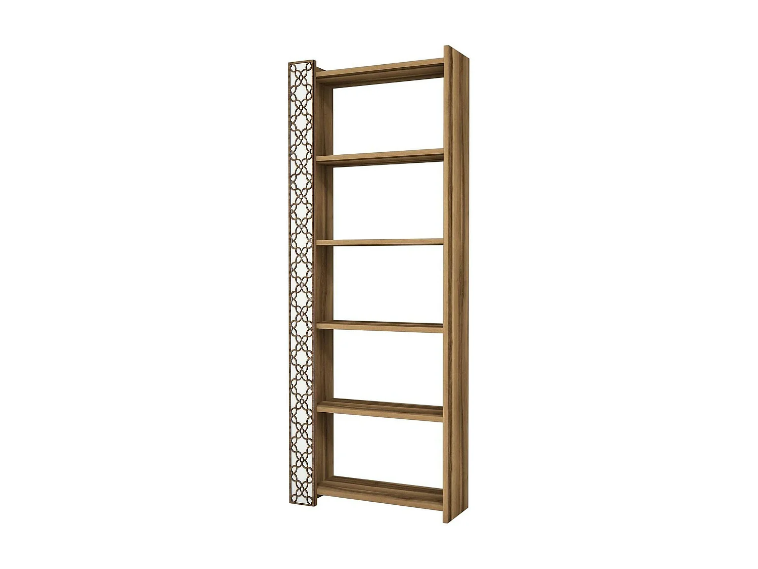 Destéve Boekenkast, Kantoorplank, Boekenkast, Bibliotheek, 65x24h170 cm, Walnoot en Wit