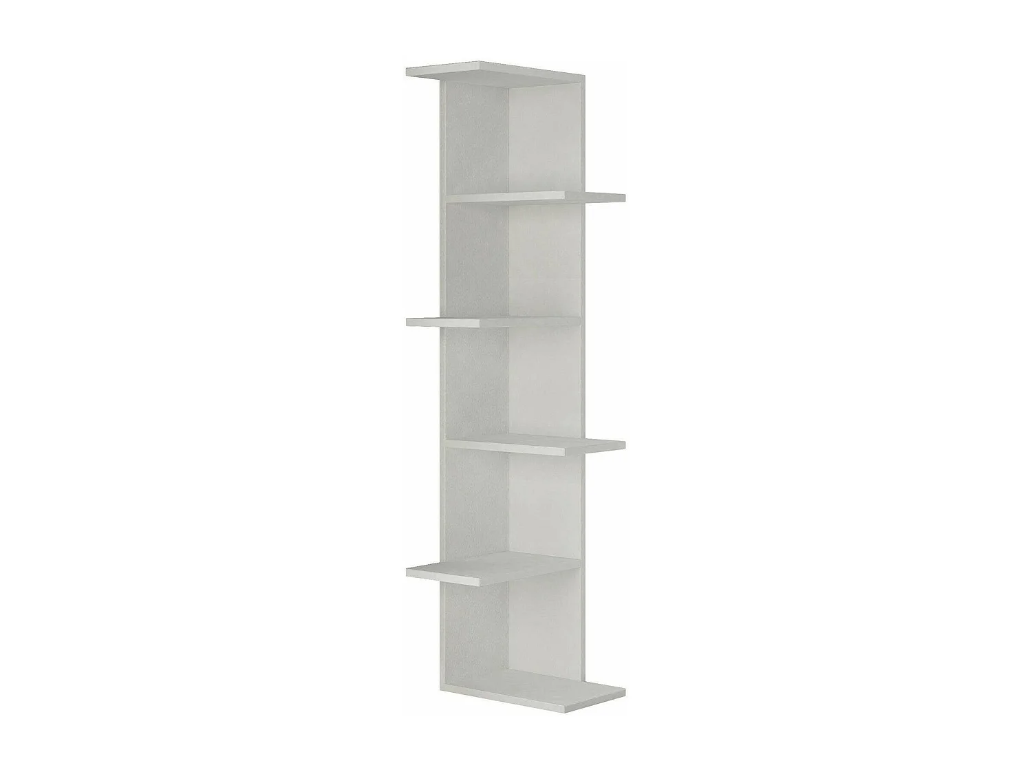 Bibliothèque Fafnir, Etagère de bureau, Porte-livre mobile, Librairie, 37x24h141 cm, Blanc
