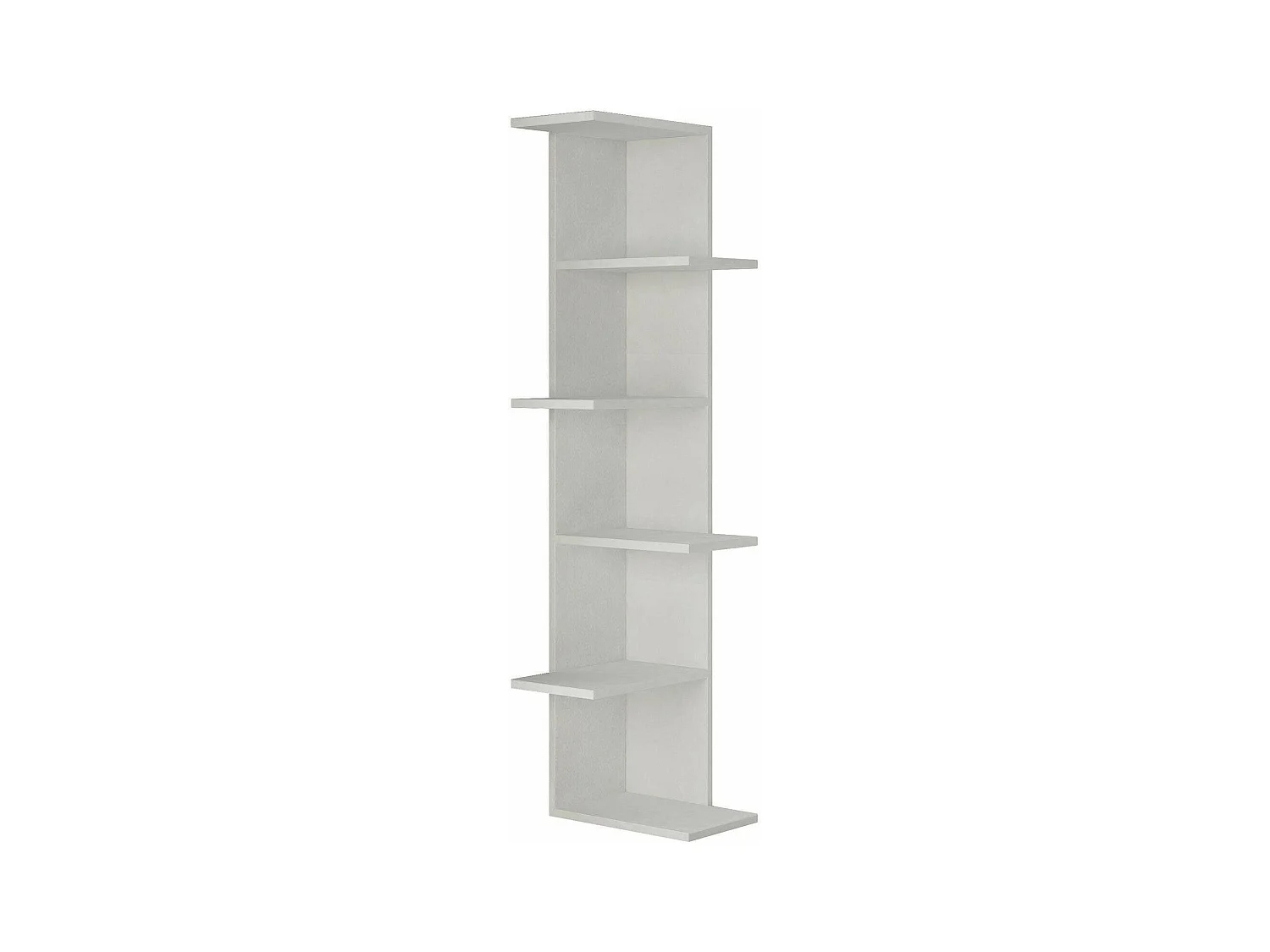 Bibliothèque Fafnir, Etagère de bureau, Porte-livre mobile, Librairie, 37x24h141 cm, Blanc