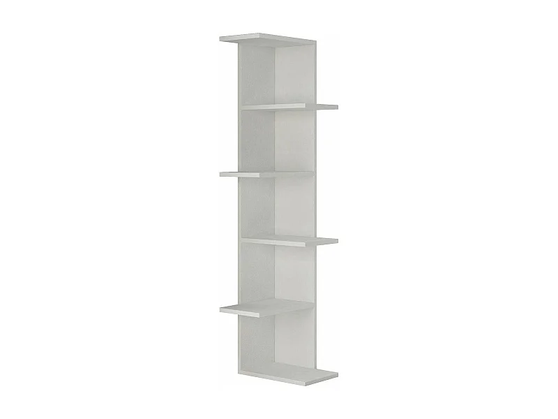 Bibliothèque Fafnir, Etagère de bureau, Porte-livre mobile, Librairie, 37x24h141 cm, Blanc