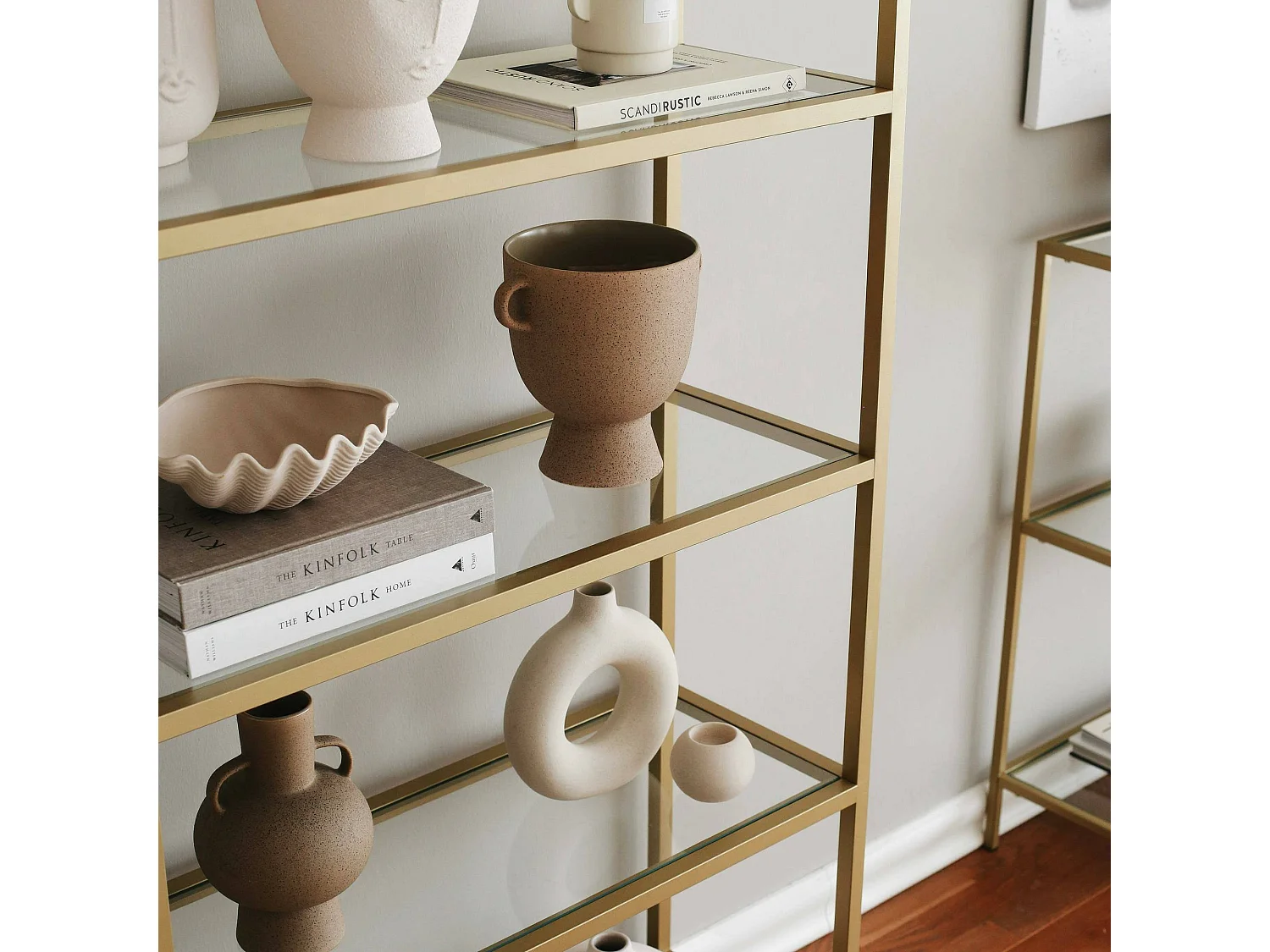 Dmora - Libreria Stratonice, 80x30h165 cm, Oro