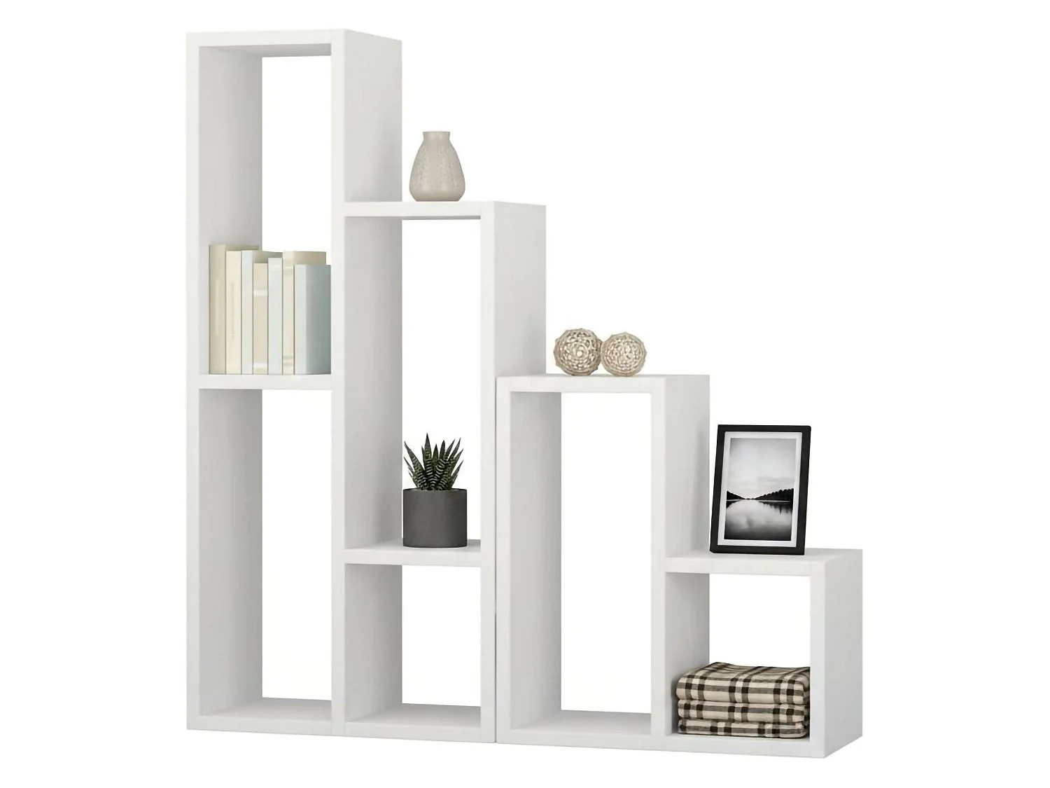 Bücherregal Dmartí, Büroregal, Mobiler Buchhalter, Bücherbrett, 84x20h89 cm, WeiÃŸ
