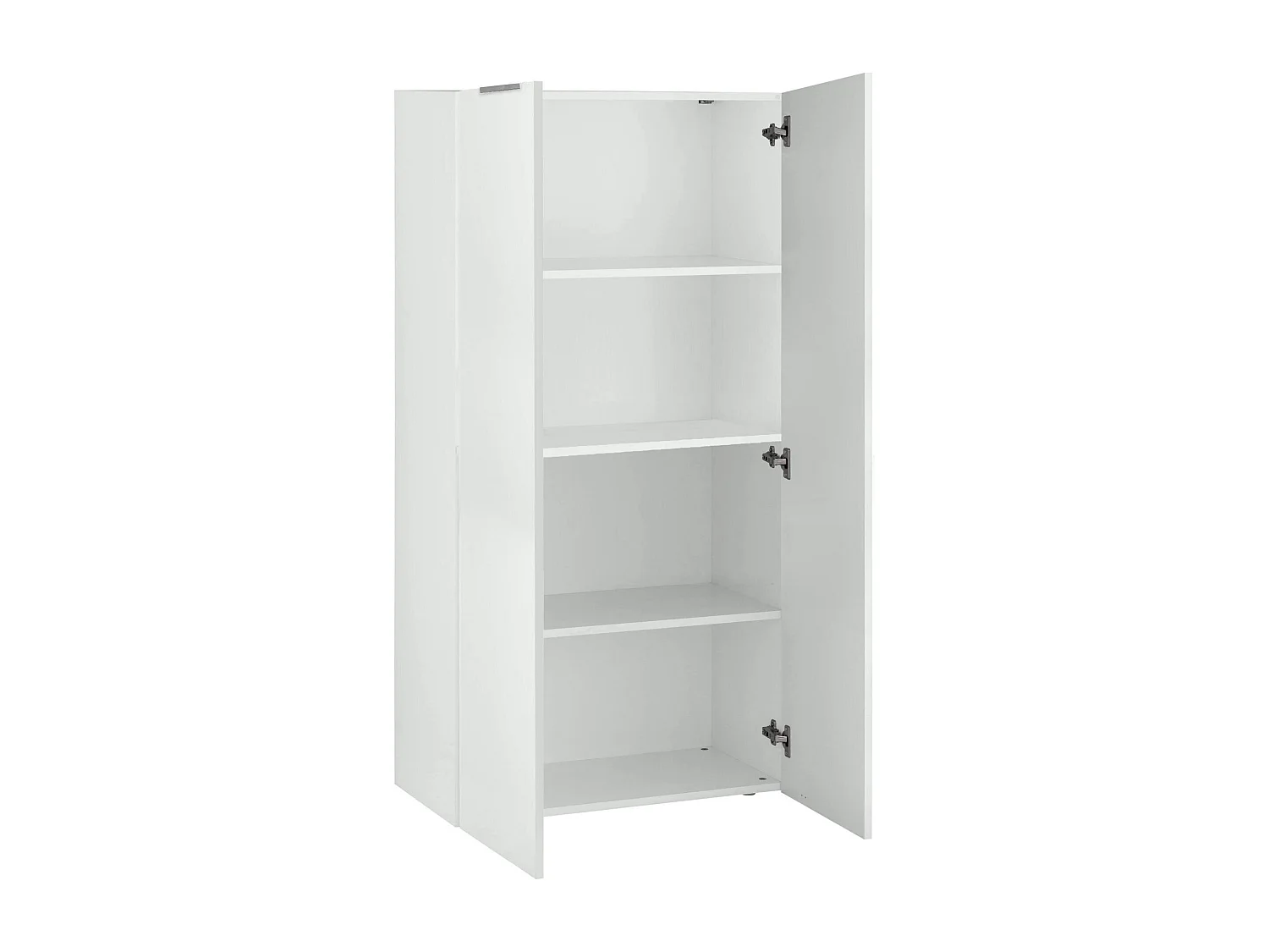 Bibliothèque Vittore, Bibliothèque avec 4 compartiments, Bibliothèque, 70x35h140 cm, Blanc