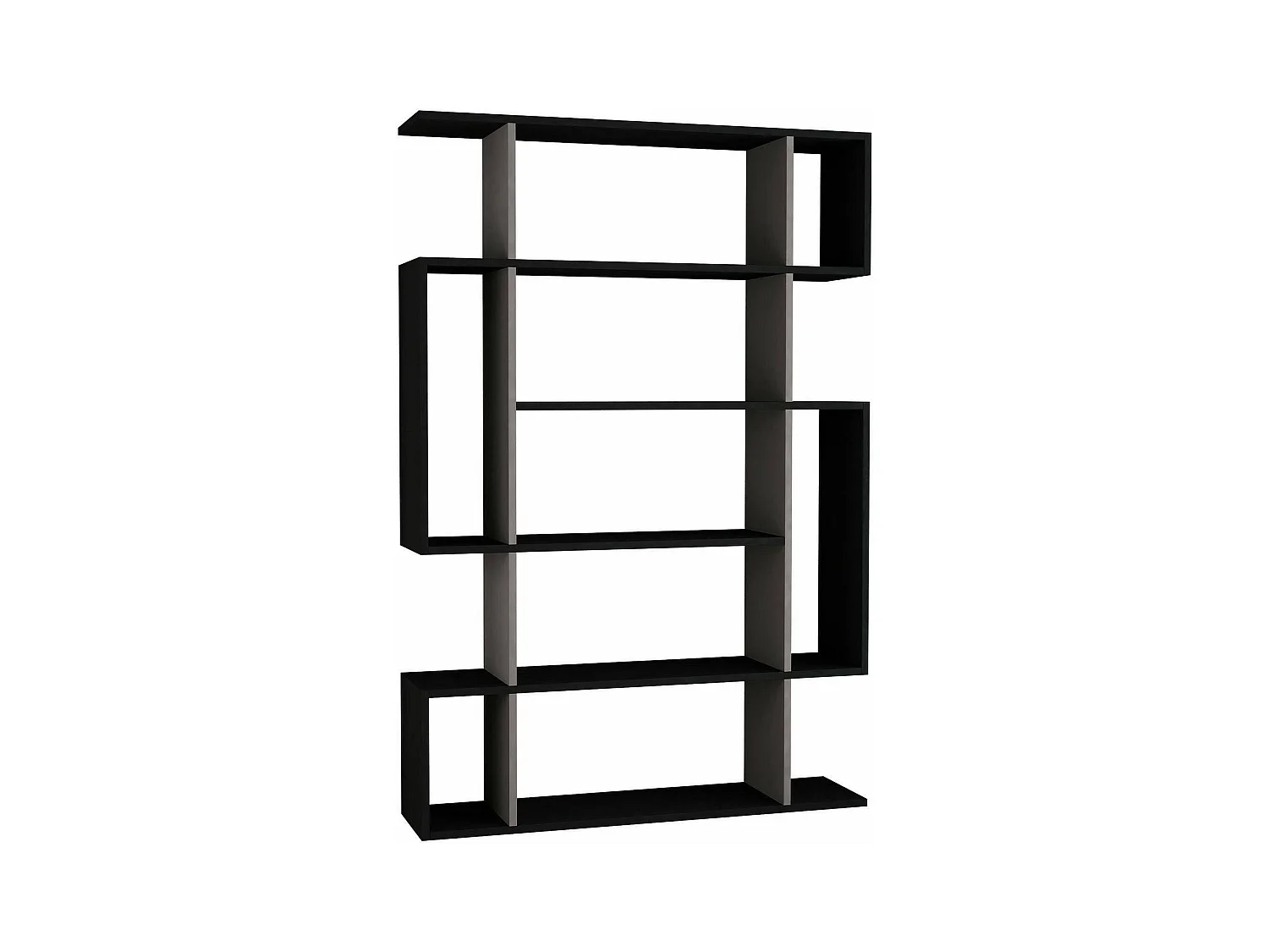 Bibliothèque Adhara, Etagère de bureau, Porte-livre mobile, Librairie, 110x26h161 cm, Anthracite et Beige