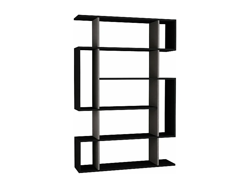 Bibliothèque Adhara, Etagère de bureau, Porte-livre mobile, Librairie, 110x26h161 cm, Anthracite et Beige