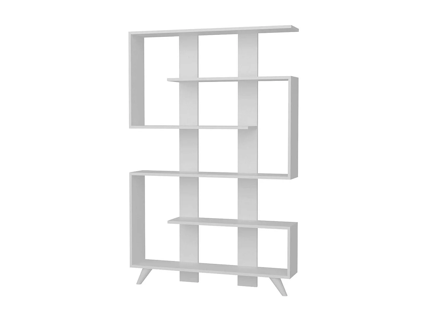 Estante para libros Dmandell, Estante de oficina, Porta libros móvil, Biblioteca, 120x20h162 cm, Blanco