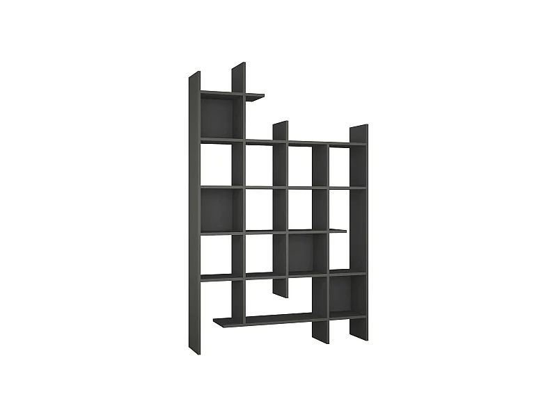 Bücherregal Dguidett, Büroregal, Mobiler Buchhalter, Bücherbrett, 122x26h188 cm, Anthrazit