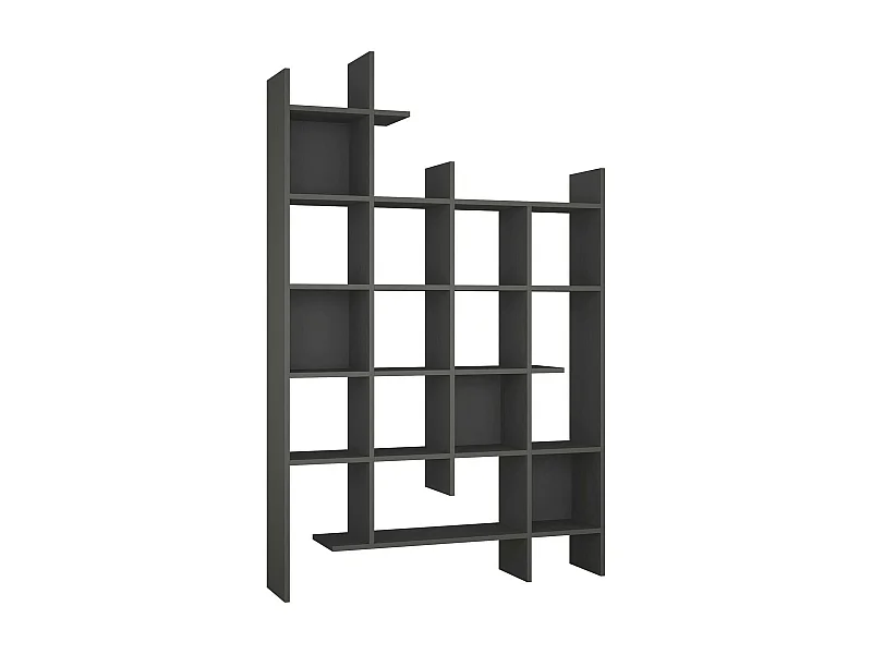 Bibliothèque Chertan, Etagère de bureau, Porte-livre mobile, Librairie, 122x26h188 cm, Anthracite