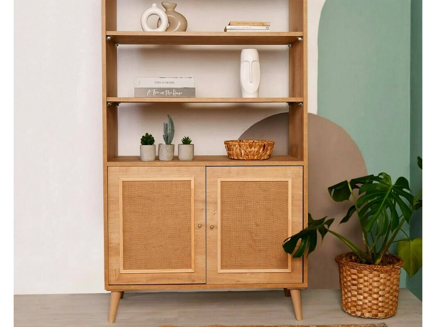 Bücherregal Dmoutinh, Büroregal, Mobiler Buchhalter, Bücherbrett, 90x40h110 cm, Eiche