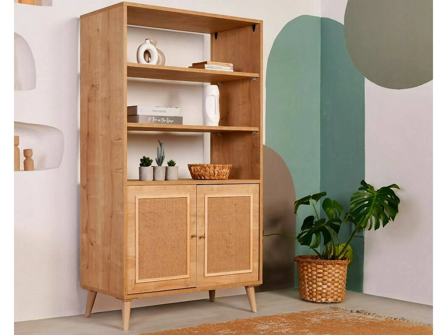 Bücherregal Dmoutinh, Büroregal, Mobiler Buchhalter, Bücherbrett, 90x40h110 cm, Eiche