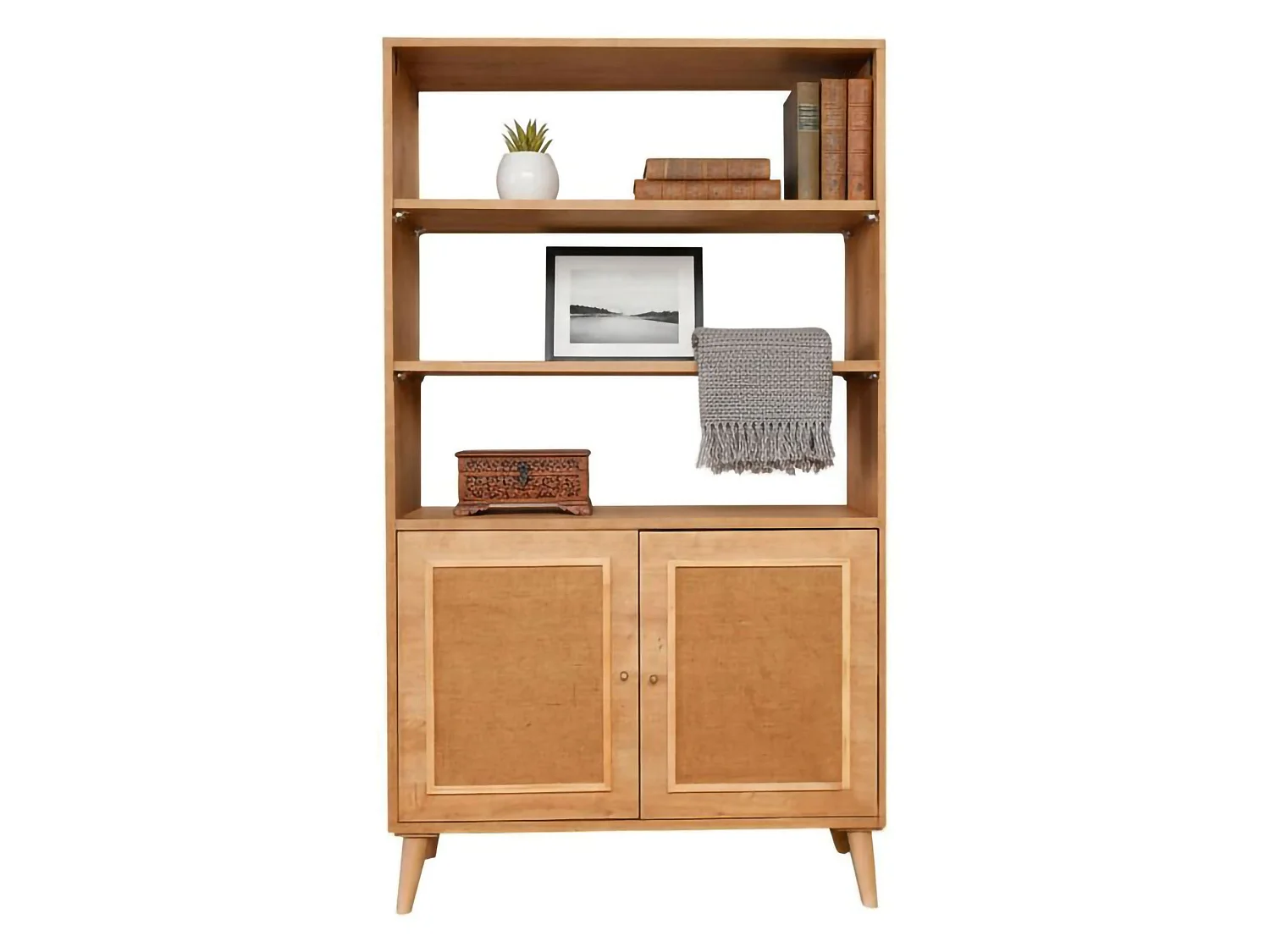 Bibliothèque Lyndra, Etagère de bureau, Porte-livre mobile, Librairie, 90x40h110 cm, Chêne