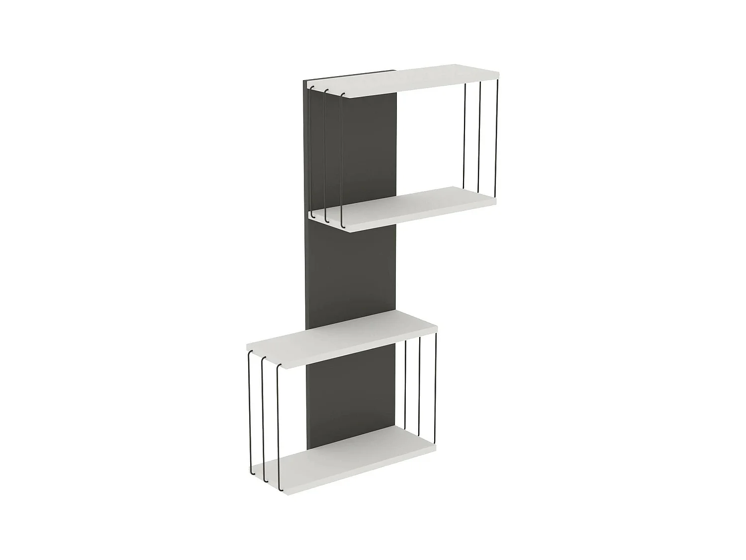 Dpaliott-plank, plank, wandplank, multifunctionele plank, 65x19h96 cm, wit en antraciet