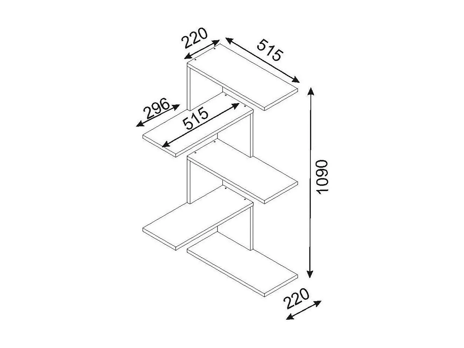Estantería Dmacr, Estante, Estante de pared, Estanterías multiusos, 52x30h109 cm, Nuez
